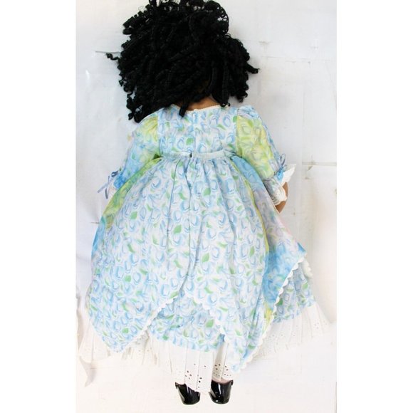 Paradise Galleries Donna Rubert Porcelain 24'' Doll Black Kaylee Porcelain Cloth - Picture 5 of 6